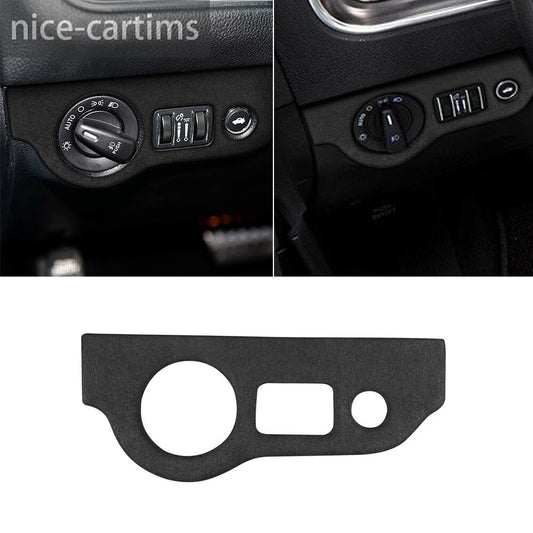 Suede Black Gray Headlight Switch Cover for Dodge for Challenger 2015+ Charger 2010+