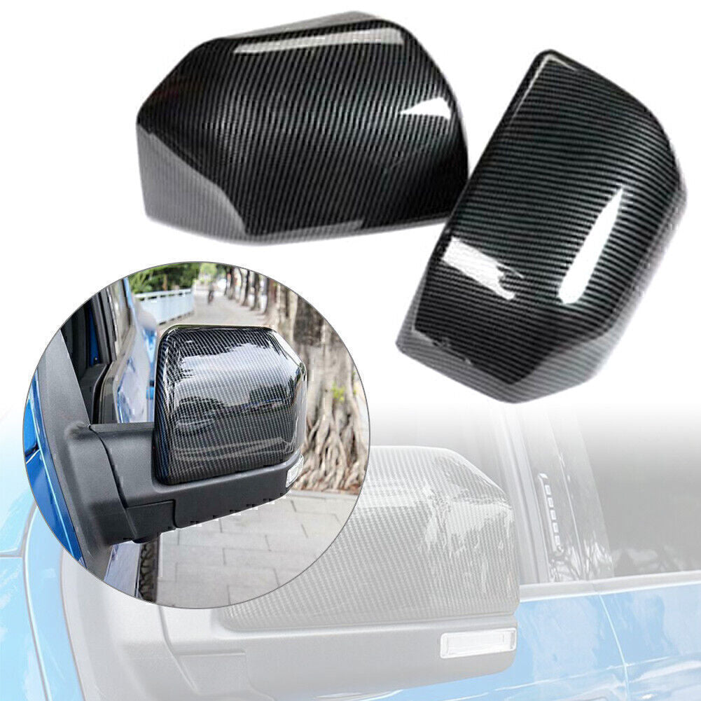 Carbon Fiber ABS Side Rearview Mirror Cover Trim Cover Fit Fitd F-150 2015-2019
