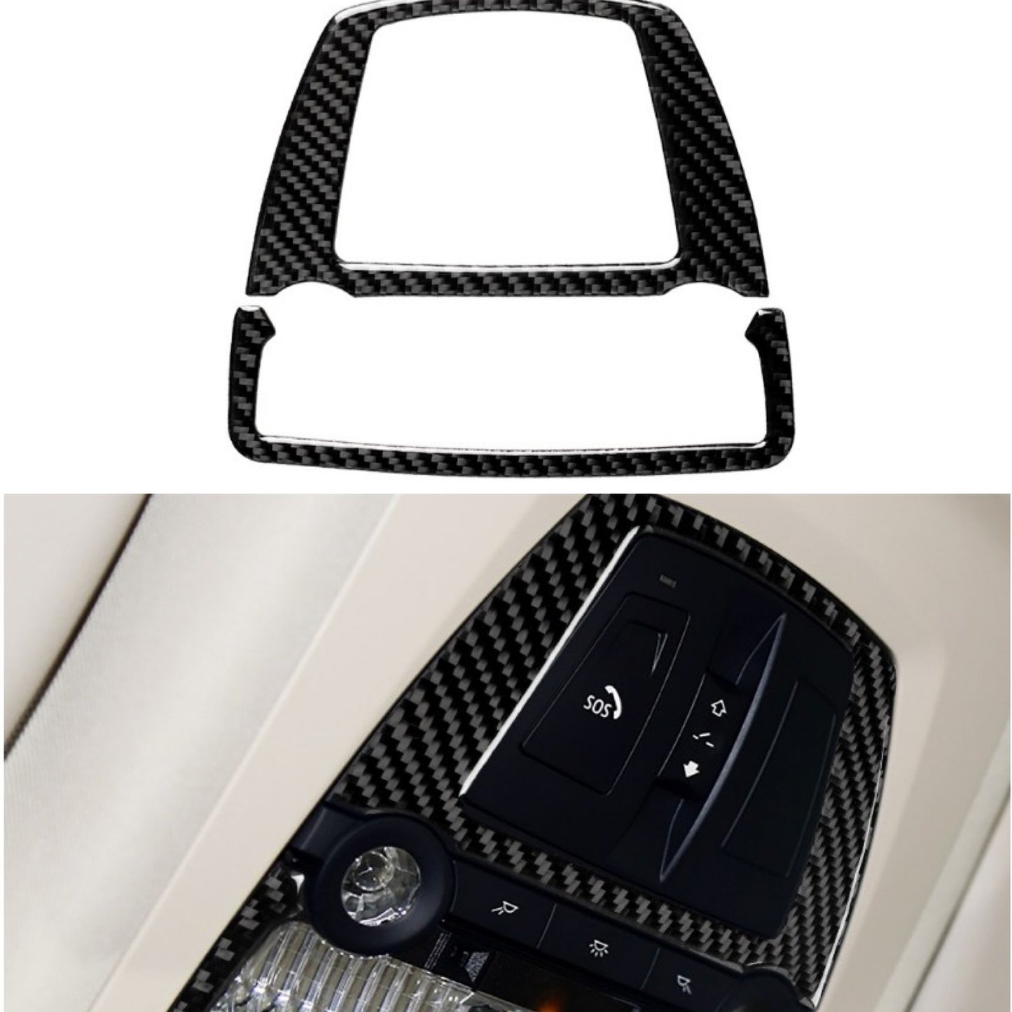 Carbon fiber interior reading light cover trim suitable for BMW 5 Series F10 2011-17