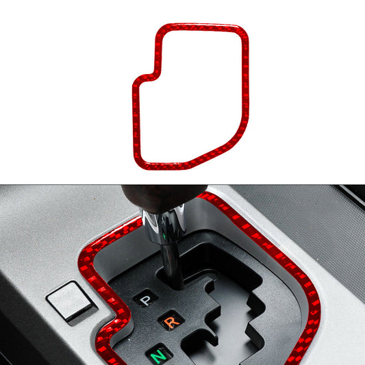 Red Gearbox Shift Frame Trim Cover Carbon Fiber for Toyota Tundra 2007-2013