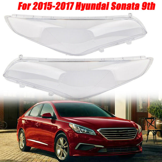 2-Piece Headlight Lens Cover Housing for Hyundai Sonata 2015-2017 (Left + Right -)