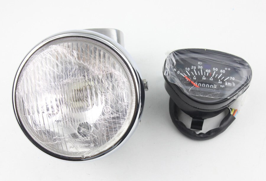 Polish Aluminium Headlight Headlamp 70 KM/H Speedometer for Honda Dax CT70 ST70