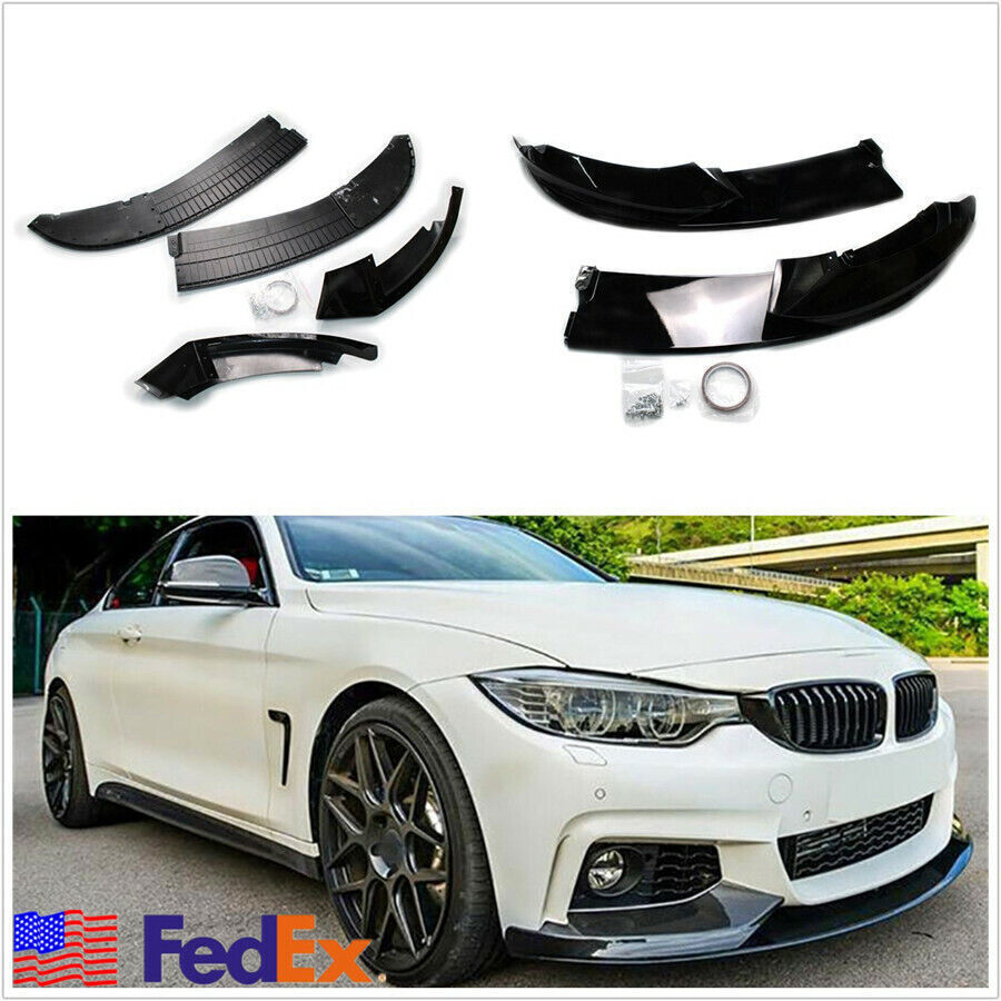 US Gloss Black Car Front Bumper Lip Spoiler For 2014-20 for BMW F32 F33 F36 4 Series