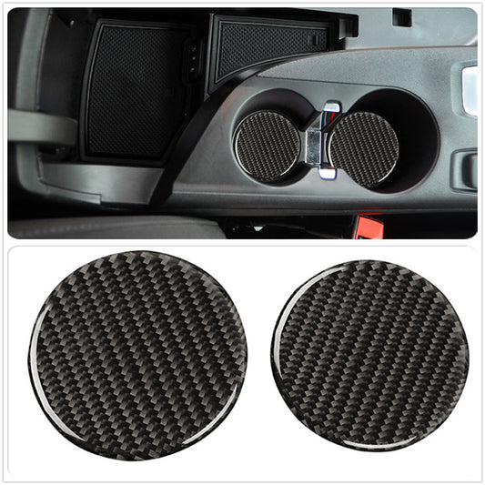 Cup Holder Insert Coaster Mats for Chevrolet Camaro 2016-2022 Real Carbon Fiber