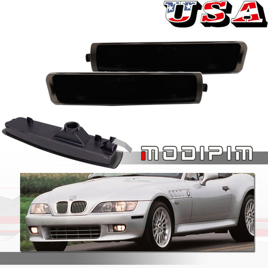 2-Piece Smoked Front Marker Light Covers for 1996-2002 for BMW Z3 M Coupe
