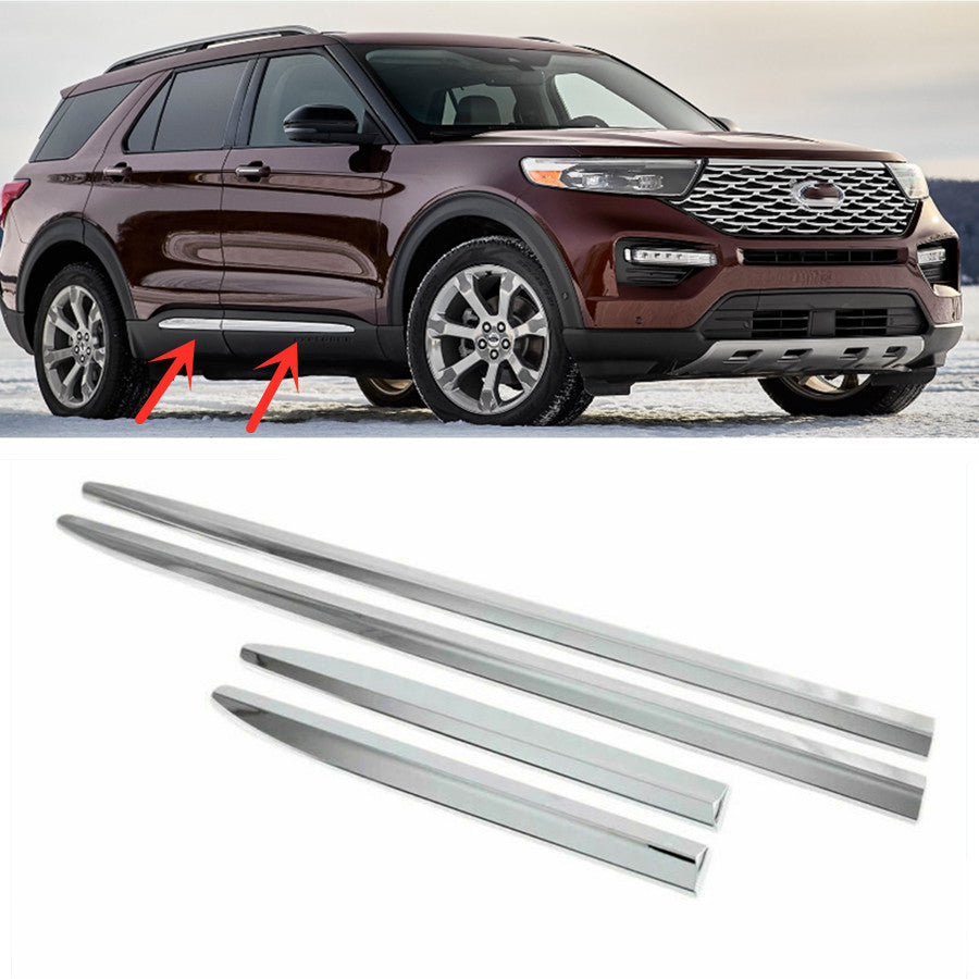 for Ford Explorer 2020-2023 Exterior door body side molding chrome covers Panel