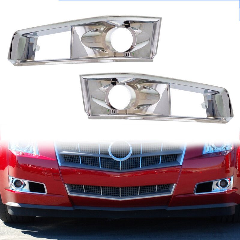 Pair Front Fog Lamp Frame Daytime Running Lamp Cover for Cadillac CTS 2008-2012