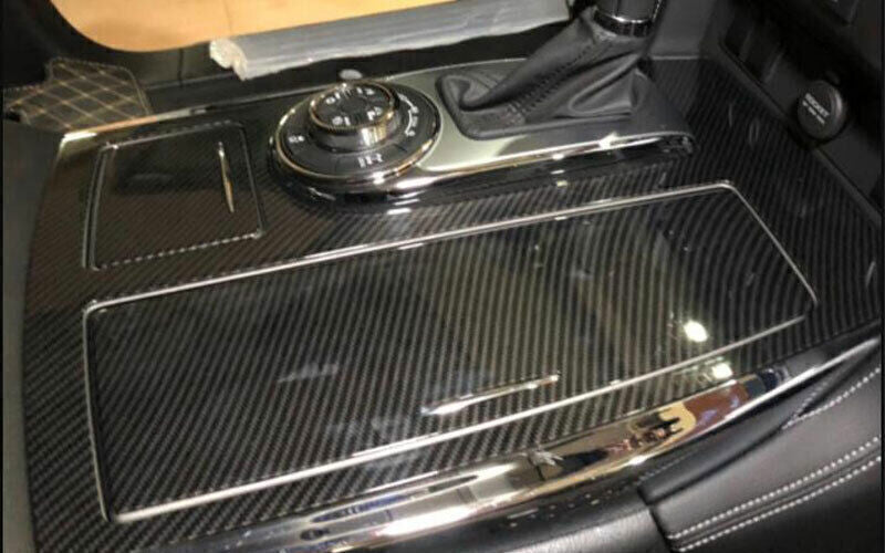 for Nissan Armada Y62 17-20 Gear Shift Panel Carbon Fiber Central Console Trim