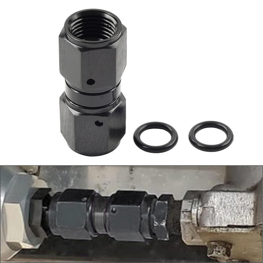 6AN Female to Female Straight Swivel Coupler Union Fitting Adapter Black