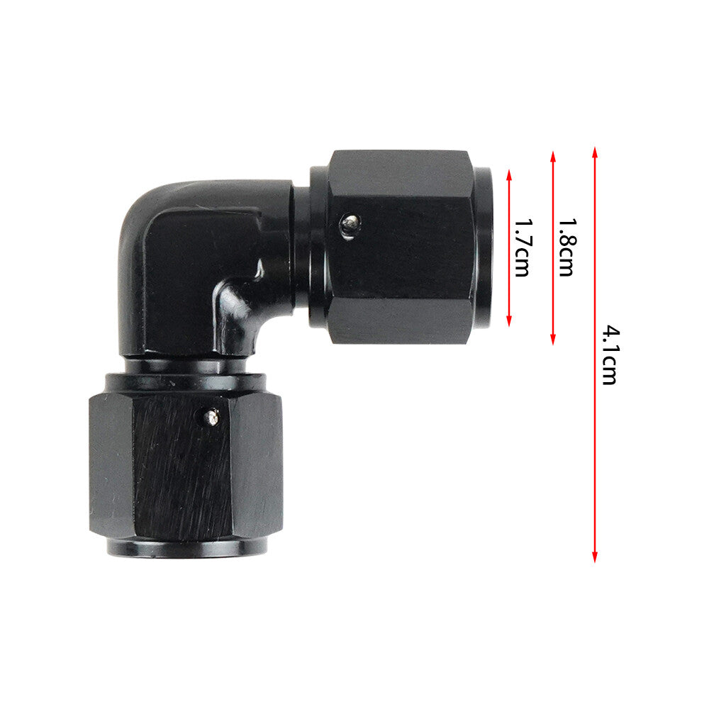 Female 6AN to Female 6AN 90 Degree Swivel Coupler Union Fitting Adapter Aluminum
