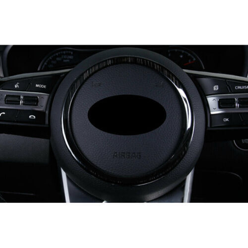 for Kia Seltos 2020-2023 Black Steel Inner Steering Wheel Horn Button Ring Trim