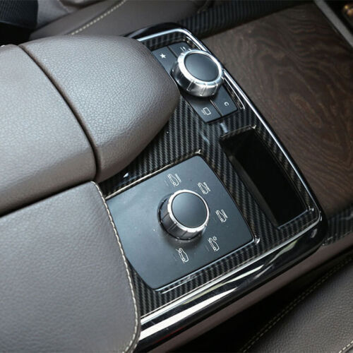 for Benz GLS GLE 16-19 Carbon Fiber Central Console Gear Shift Panel Frame Trim