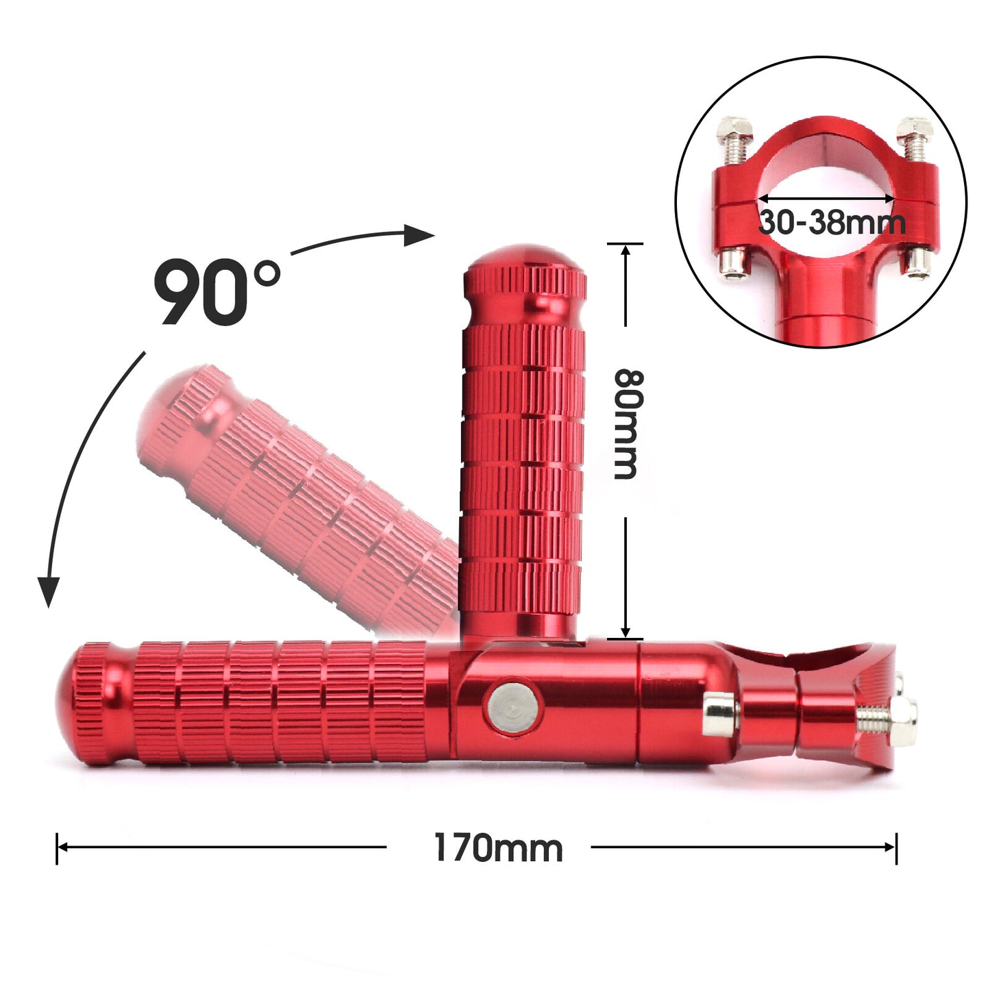 Folding foot spikes, pedal pads, and footstools made of CNC aluminum suitable for Honda , for Yamaha , and for Kawasaki .