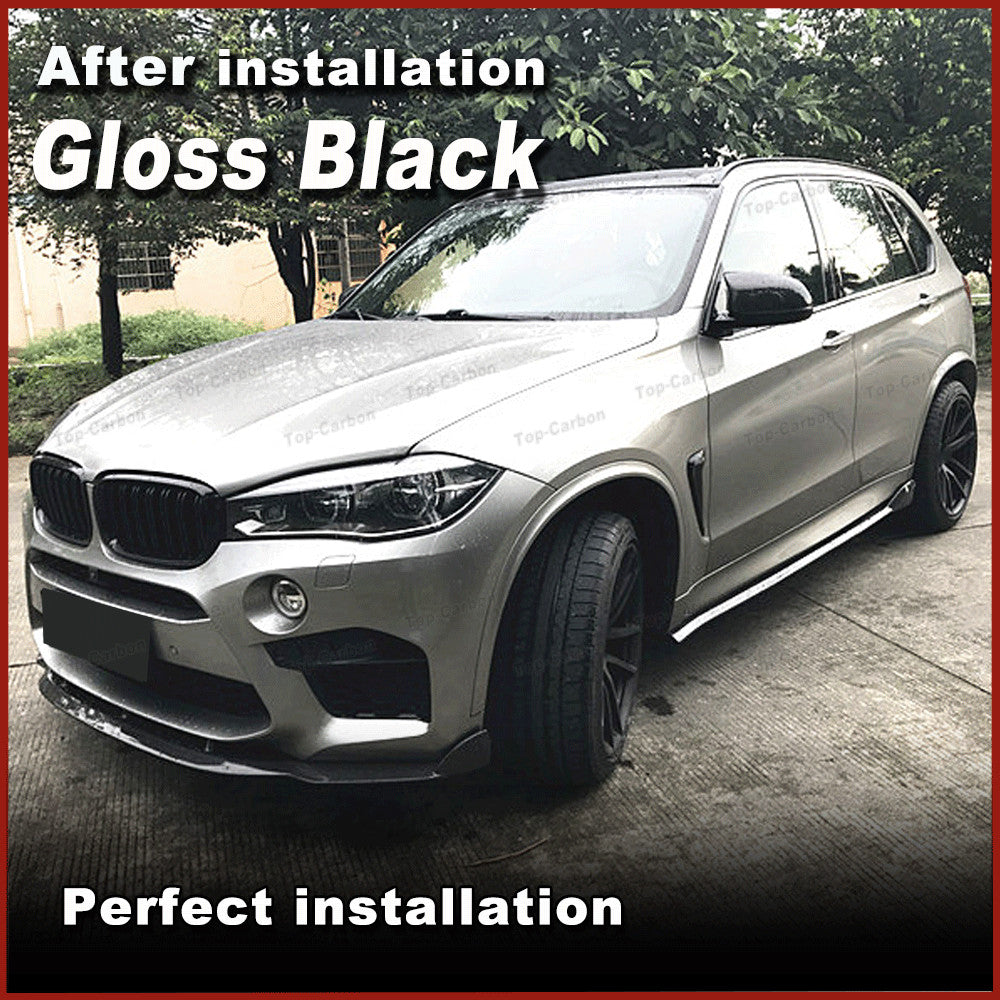 for BMW F86 X6M F85 X5M SUV 2014-18 Gloss Black Side Skirt Extension Lip Spoiler