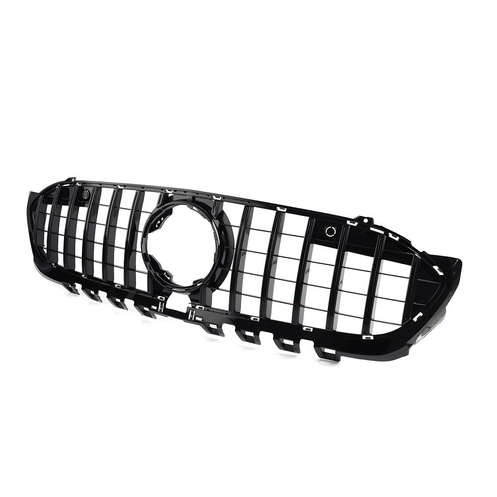 GTR Style Front Bumper Hood Radiator Grille Black for Mercedes A Class 2019-2023
