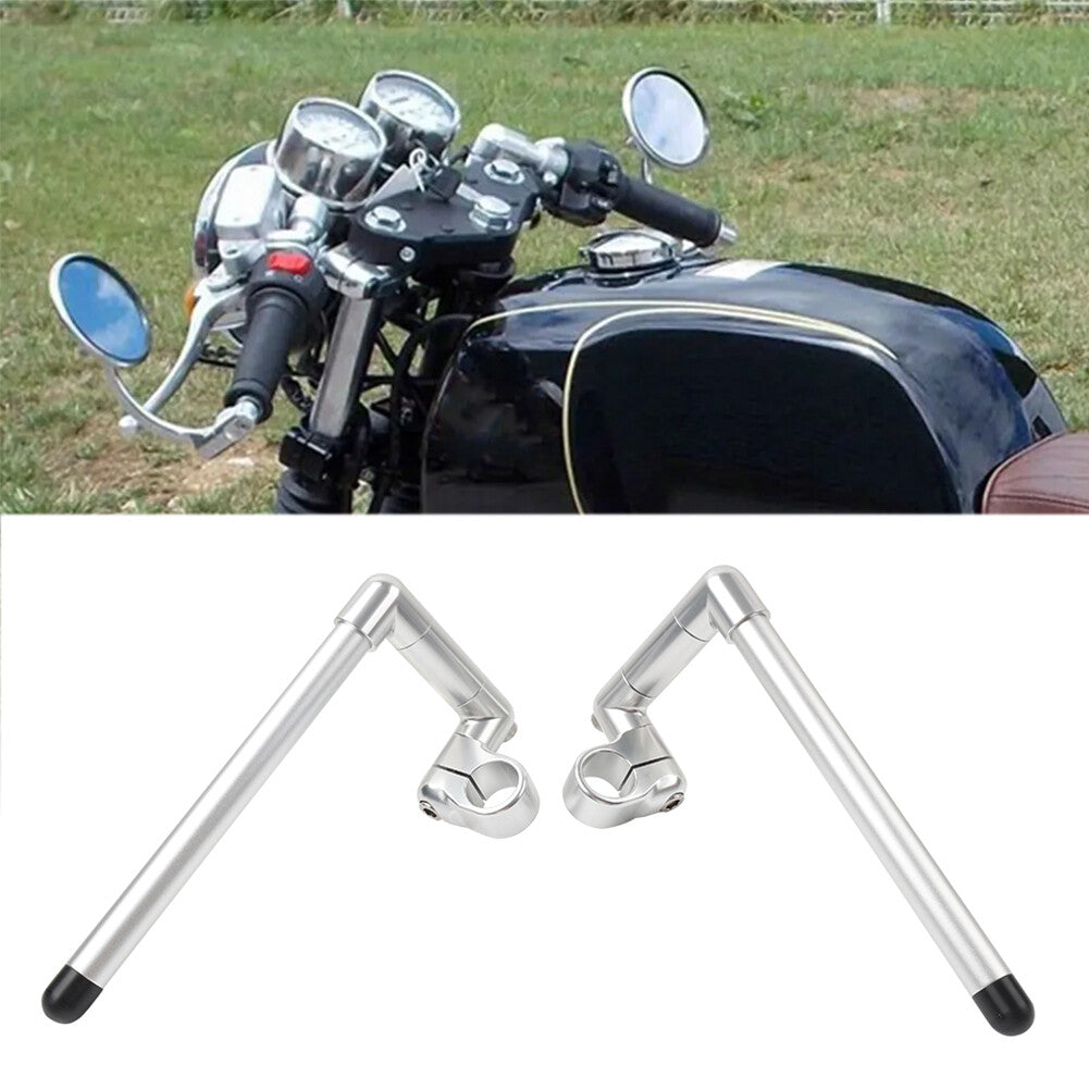 32MM Cafe Racer Bars 7/8 Universal Clip-On Handlebar Fork Tube Silver