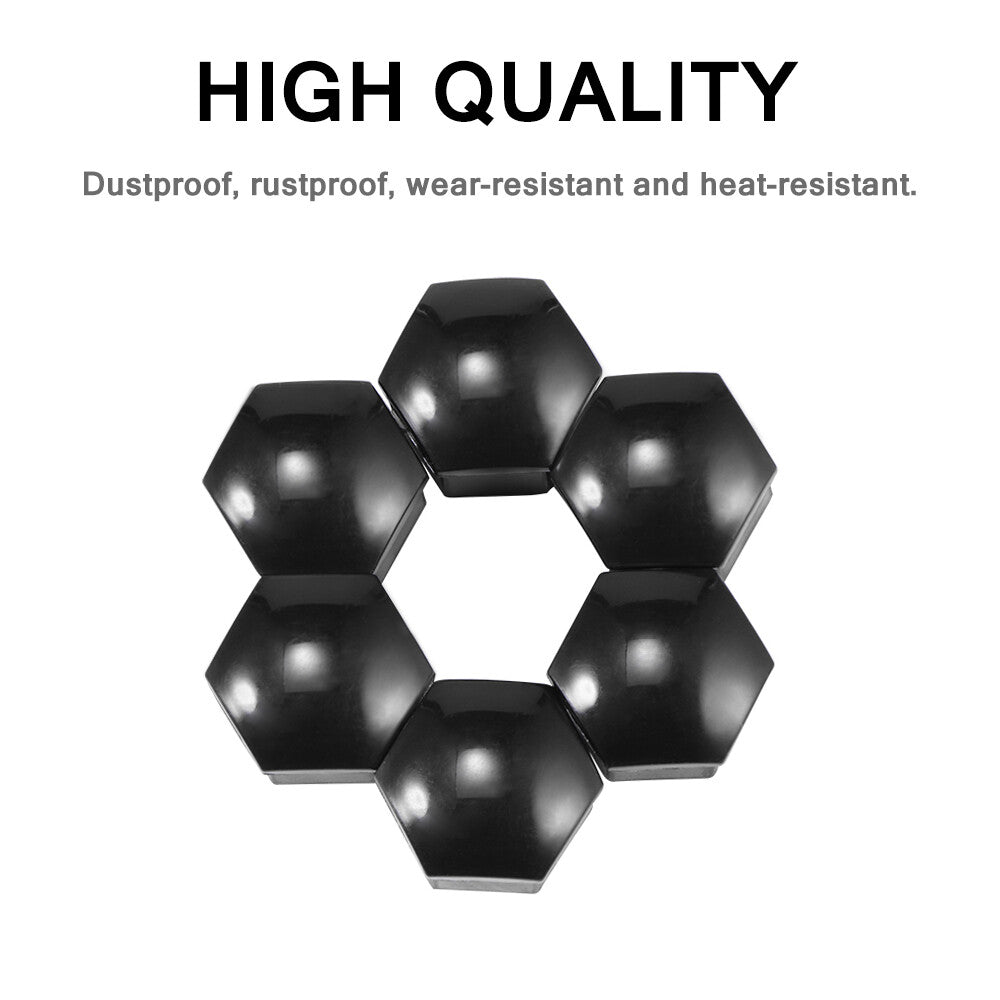 24x Black Universal Car Wheel Lug Nut Cover Car Wheel Bolt Cap Rims Accessories