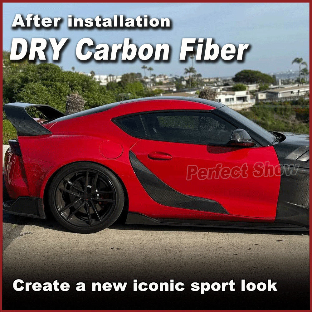 for Toyota GR Supra A90 2019-23 Side Door Fender Moulding Cover Trim Dry Carbon