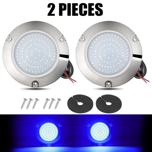 Stainless Steel 90 LED Blue Underwater Pontoon Marine/Boat Transom Light IP68