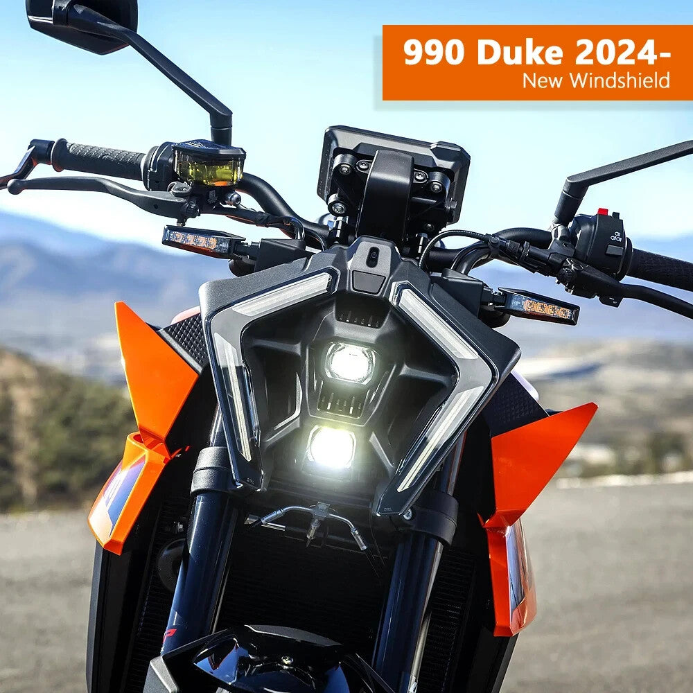 For 990 Duke 2024 Motorcycle Sport Windshield WindScreen Wind Deflector Visor