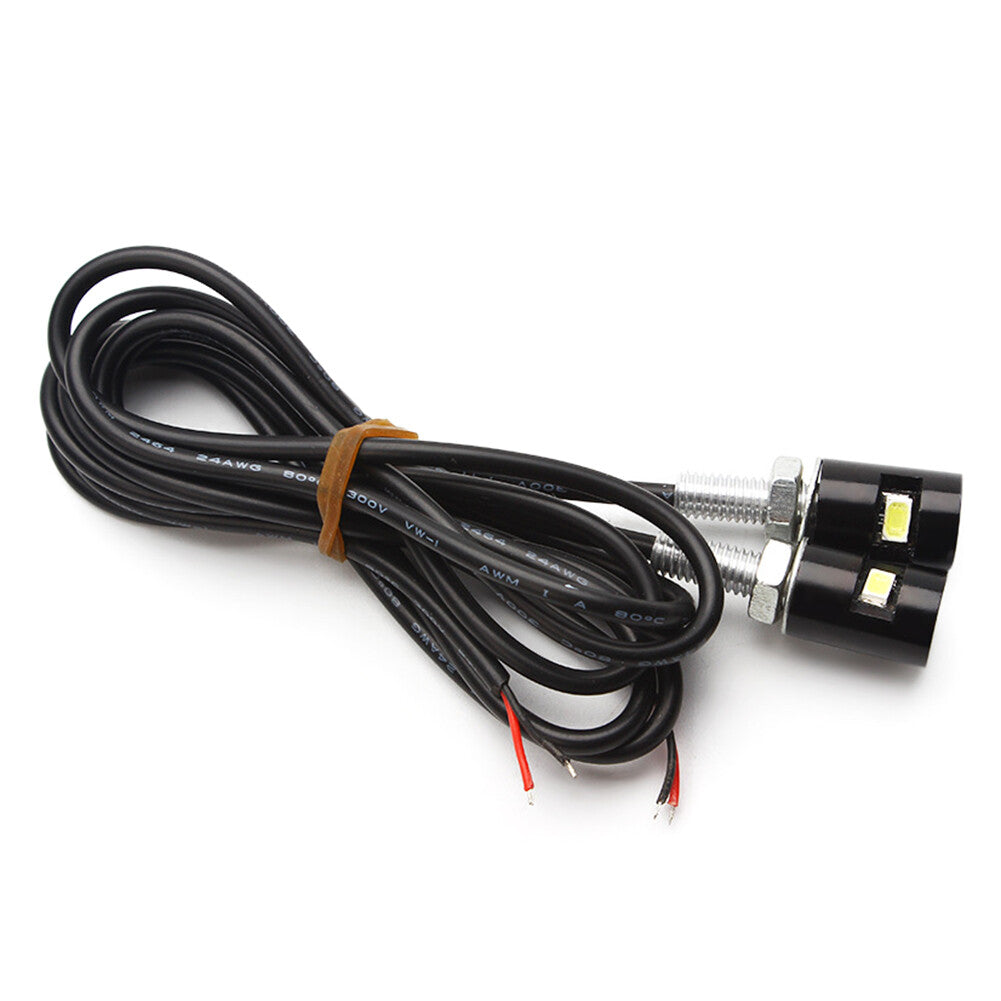 2x Motorcycle LED White Turn Signal Indicator Blinker Light Black License Plate