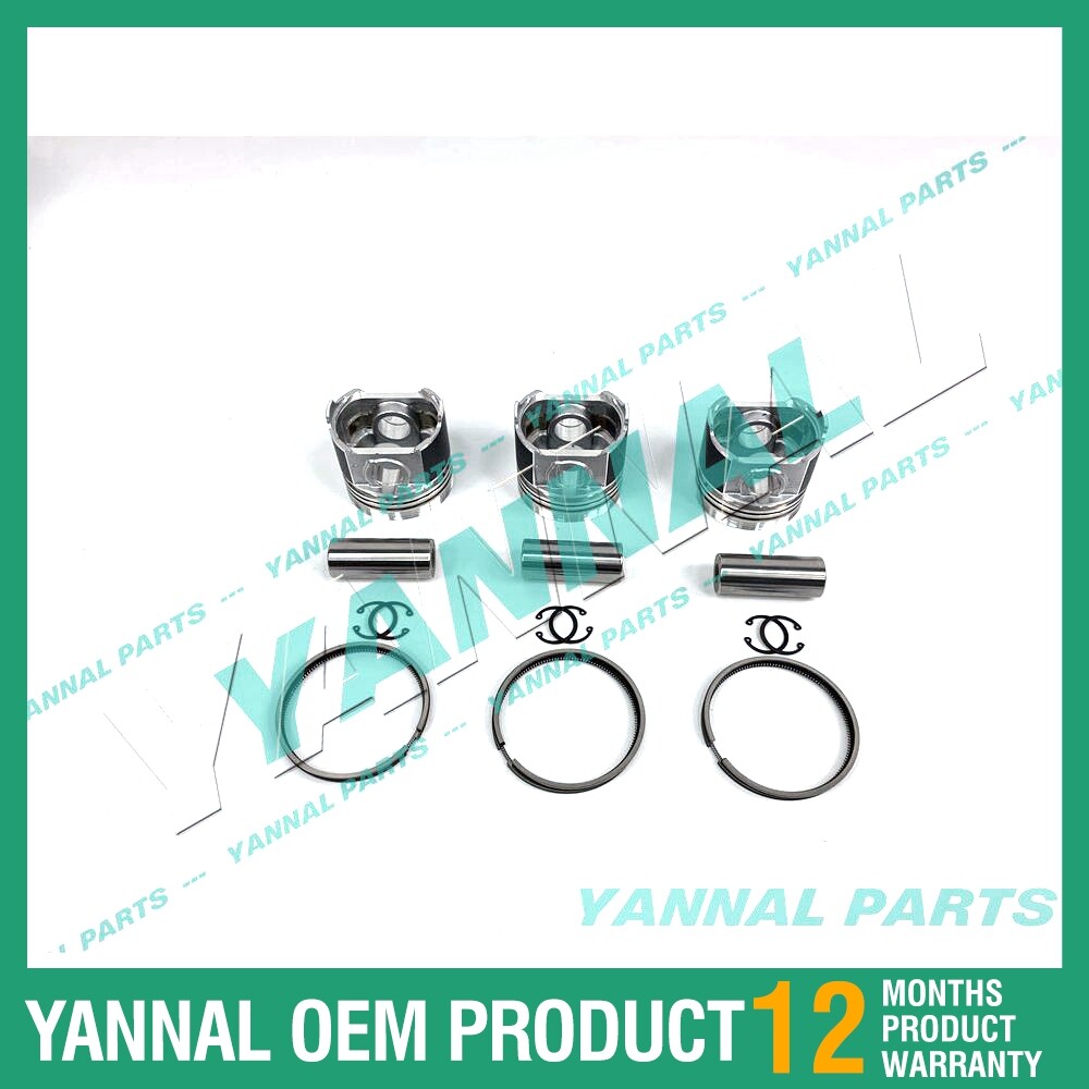 3-piece piston with piston rings + 0.5 mm for Yanmar 3TNB78 engine (oversized)