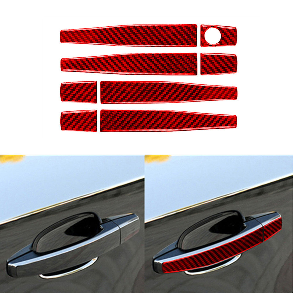 8Pcs Red Carbon Fiber Door's Handle Cover Trim for Chevrolet for Cruze 2009-2015
