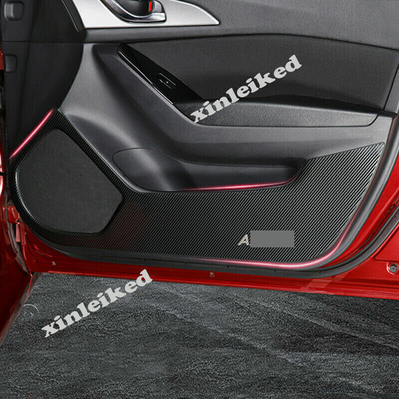 for Mazda 3 Axela 2017-18 Carbon Steel Door Anti Kick Protection Cover Trim Kit