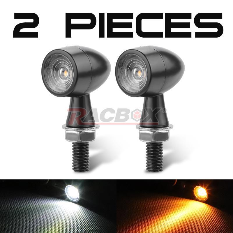 Motorcycle LED Bullet for Mini Turn Signal DRL Blinker Light Indicators Amber+White