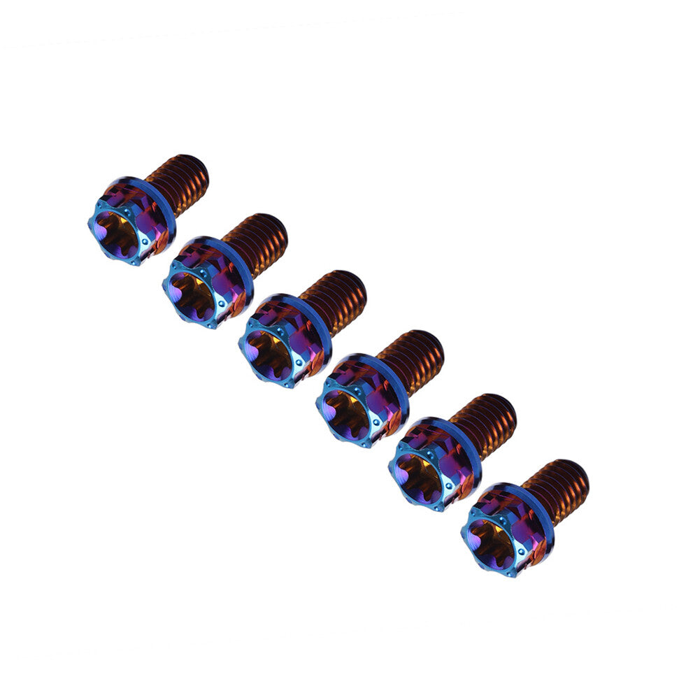 6x Bolts Torx Head Flange Screws M6x20mm For Motorcycle Bike Burn Blue