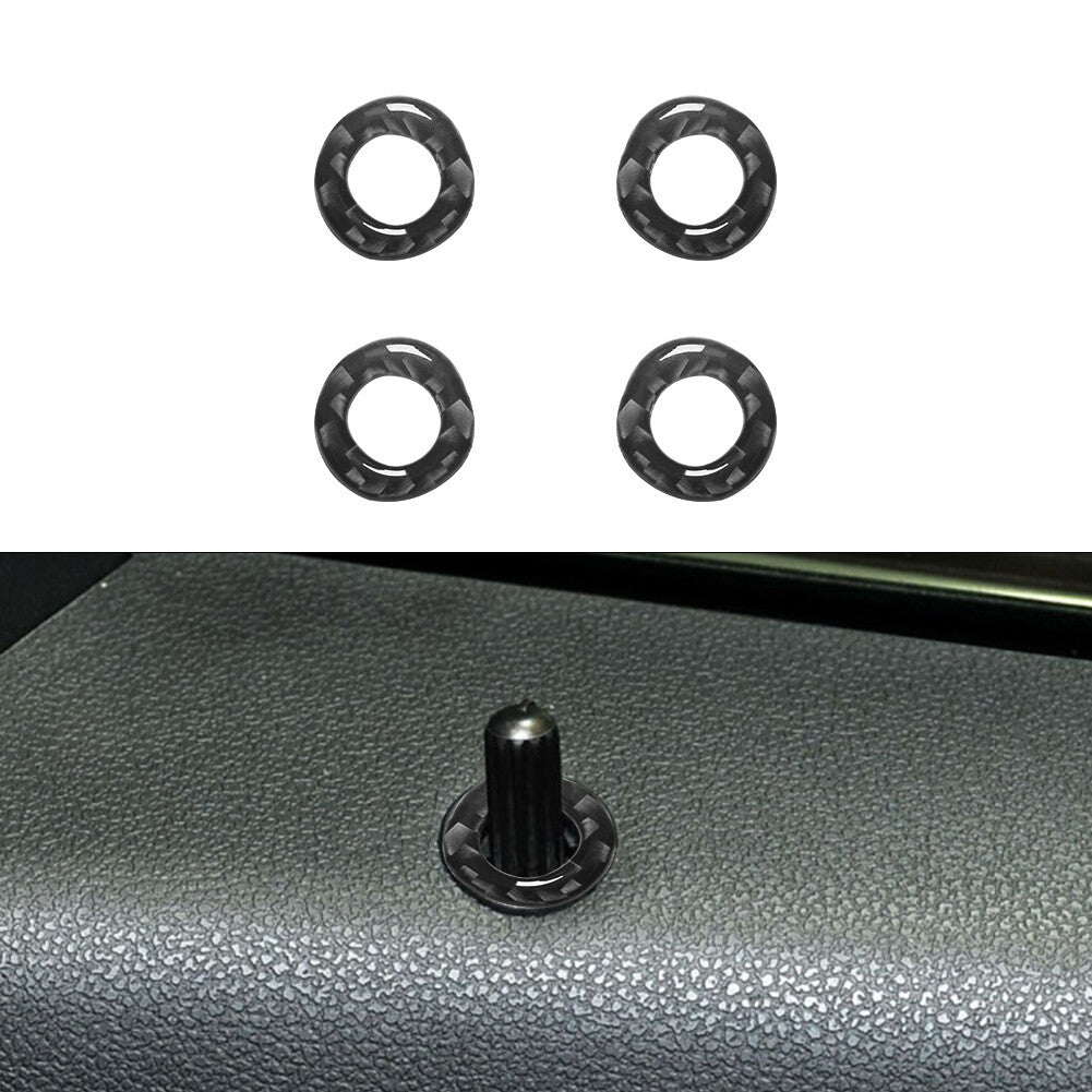 for Mercedes R-Class 2009-2012 4Pcs Door Latch Trim Ring Cover Carbon Fiber