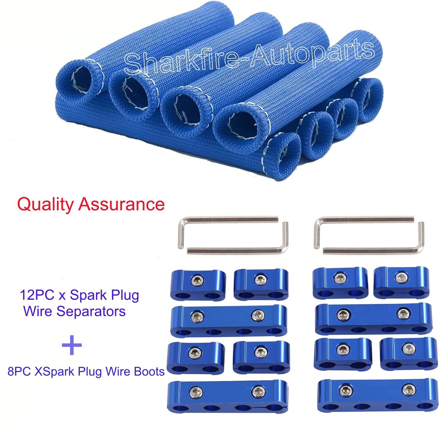 8P spark plug wire starter heat shield cover + 12P spark plug wire bracket