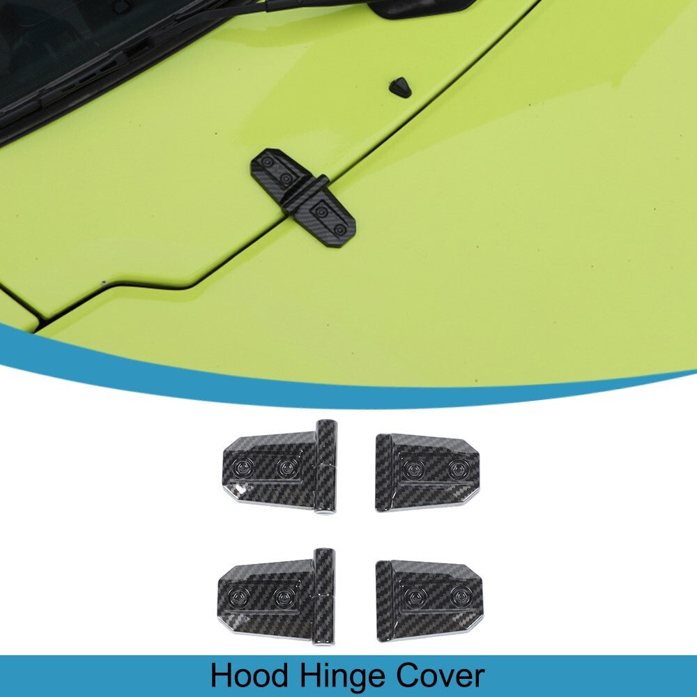 Carbon Fiber Engine Hood Hinge Protective Cover Trim for Suzuki for Jimny 2019-2023