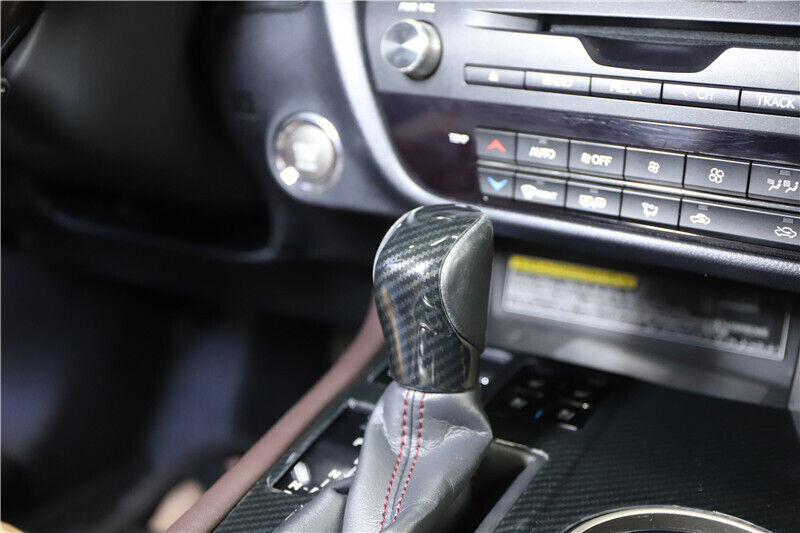 Gear Shift Knob Head Cover Trim Interior for Lexus RX 2016-20 Black Carbon Fiber