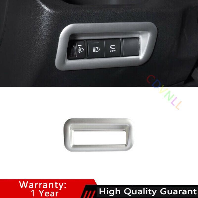 Fit for Toyota RAV4 2019-2021 ABS Silver Headlight Button Frame Cover Trim 1PCS