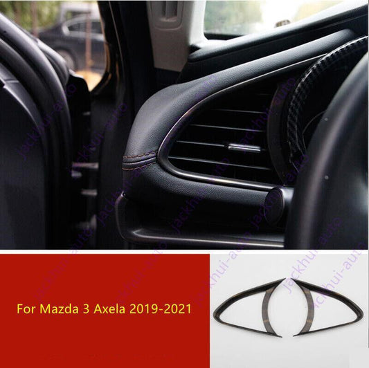 Wood grain ABS Dashboard Air Vent Outlet Cover Trim for Mazda 3 Axela 2019-2021