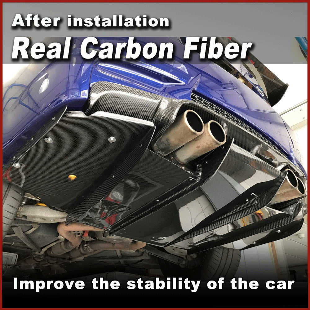Fit for BMW E92 E93 M3 2009-2013 Real Carbon Rear Bumper Diffuser Floor Lip Fins