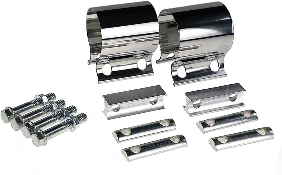 3-inch Butt connector with clip, exhaust muffler clip, 3-inch exhaust pipe clamp