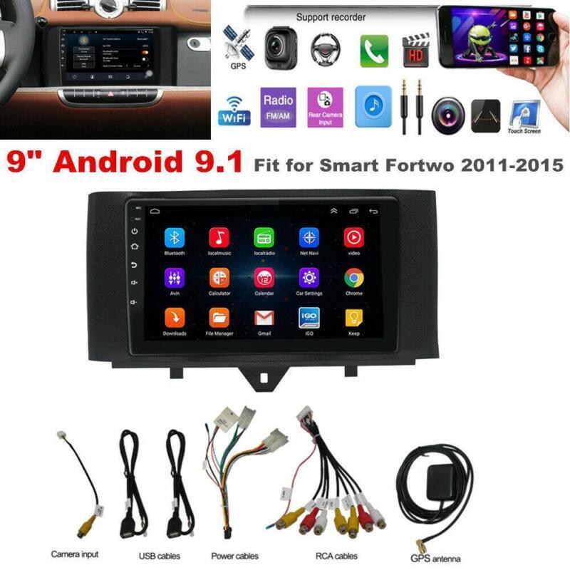 9inch Android 9.1 Car Stereo Radio GPS Navigation fit for Smart Fortwo 2011-2015