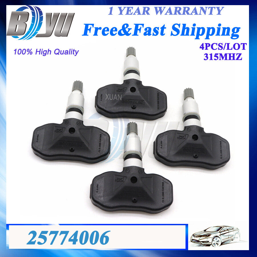 4X New TPMS Tire Pressure Monitor Sensor 25774006 for Cadillac for Chevrolet for GMC