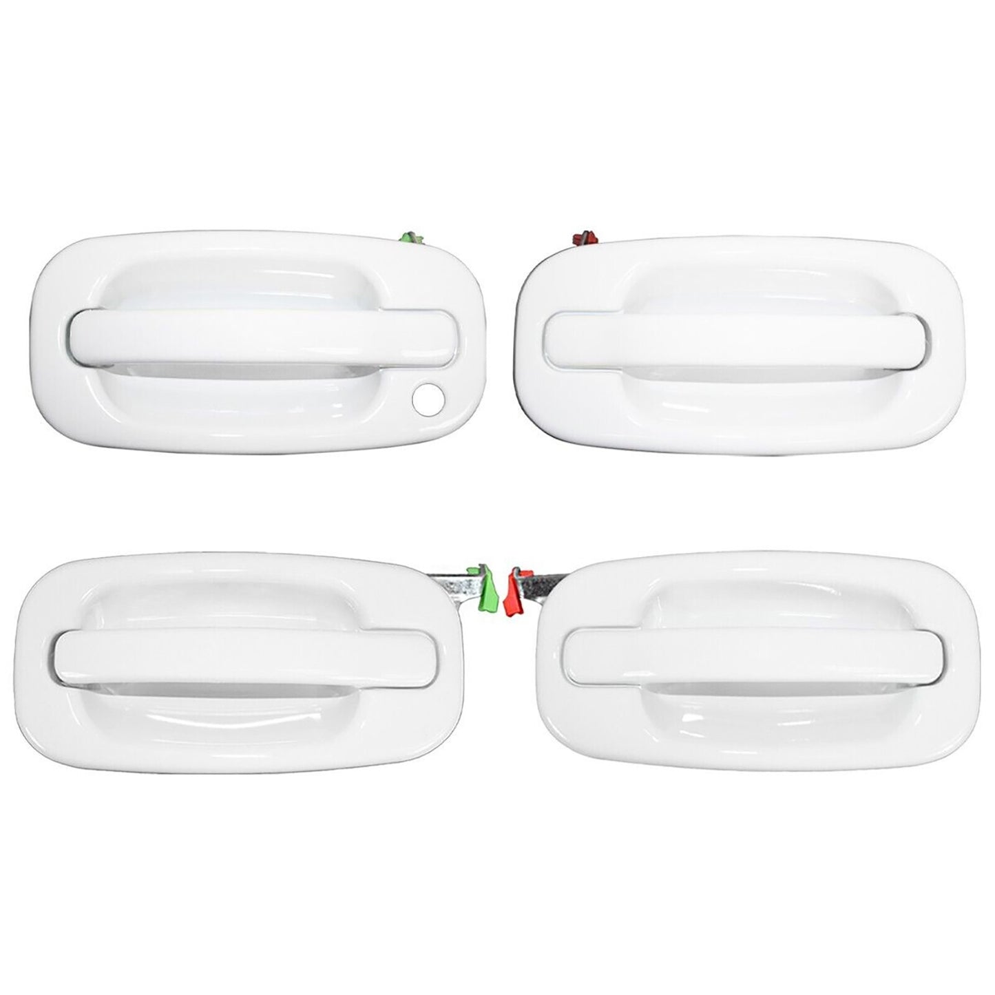 4x Exterior Olympic White Painted Door Handle Set For 1999-07 Silverado 19356468