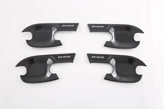 For 2024 for Isuzu D-MAX Car Accessories Carbon Fiber Door Handle Bowl Cover 4PCS