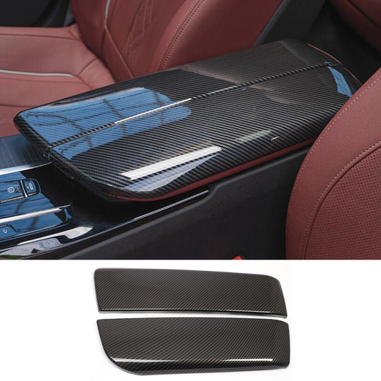 Carbon Fiber ABS Armrest Box Panel Trim for BMW 5 6 Series G30 G31 G32 2018-2022
