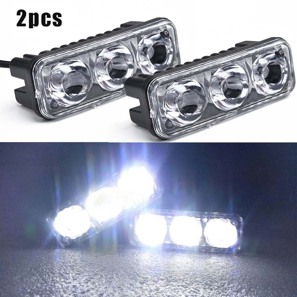 12V High-Power Daytime Running Fog Light (2 Pieces, 3 LEDs) - Practical Parts