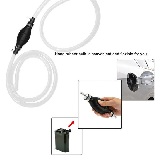 Car 8mm Bulb Oil Transfer One Way Fuel Valve Pump Hose Hand Gasoline Diesel Tool