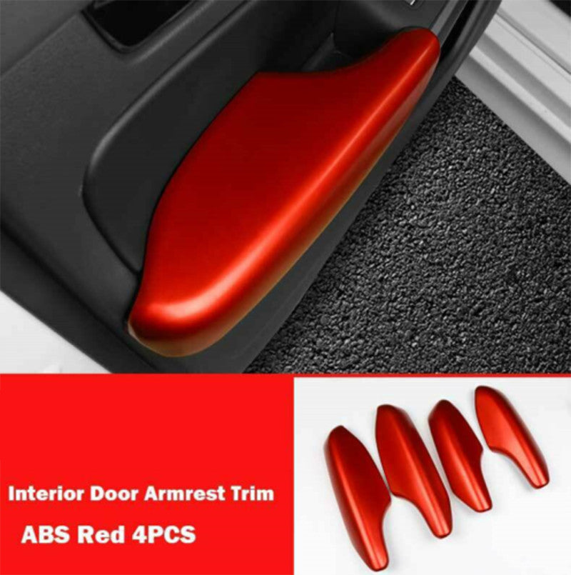 for Honda for Civic Sedan 2022-2023 Matte Red Inner Door Armrest Panel Cover Trim 4P