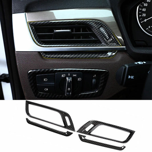 for BMW X1 F48 2016-2022 ABS Carbon Fiber Left And Right Air Outlet Vent Trim 4P
