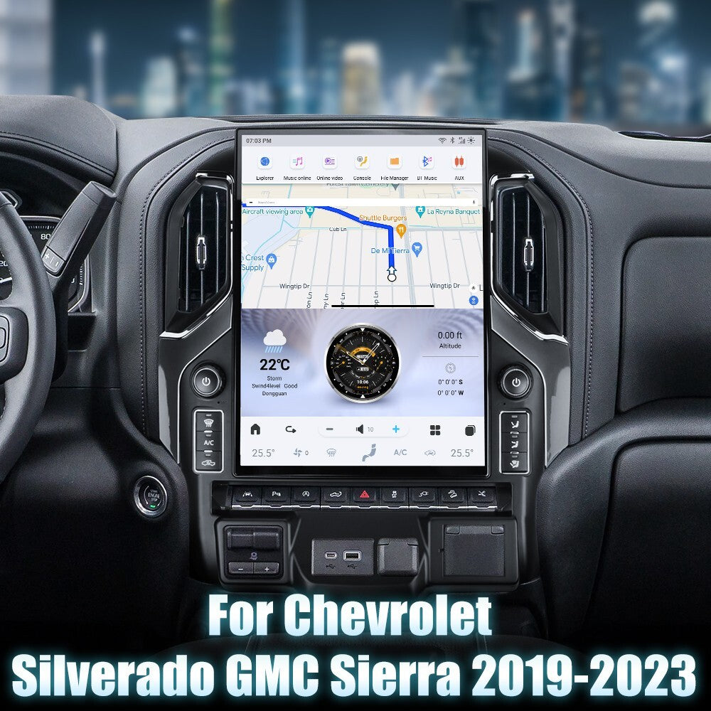 for Chevrolet Silverado 2019-2023 for Smart Android GPS Radio 15.6 Vertical Screen