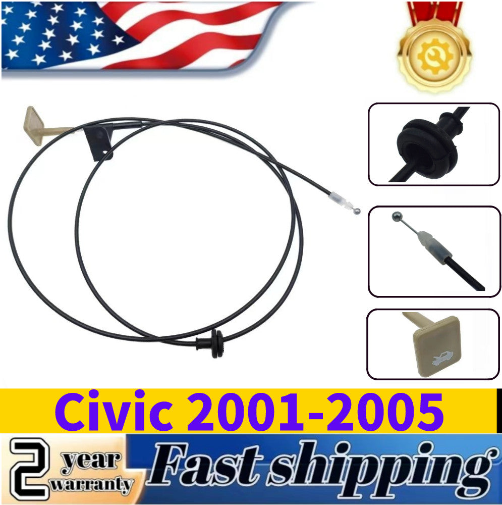 new capped release cable with beige handle for Honda for Civic 2001-2005 1.7L 74130S5AA01