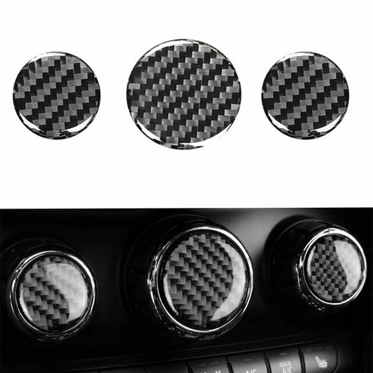 3PCS Carbon Fiber Console Air Vent Switch Knob Cover Fit for Mini Cooper F56
